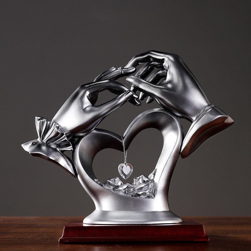Hand Heart-shaped Crystal Figurines Home Decor