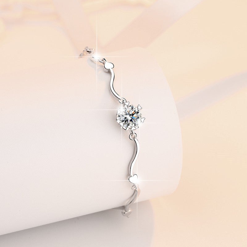 1-Carat Moissanite Snowflake Bracelet In Sterling Silver