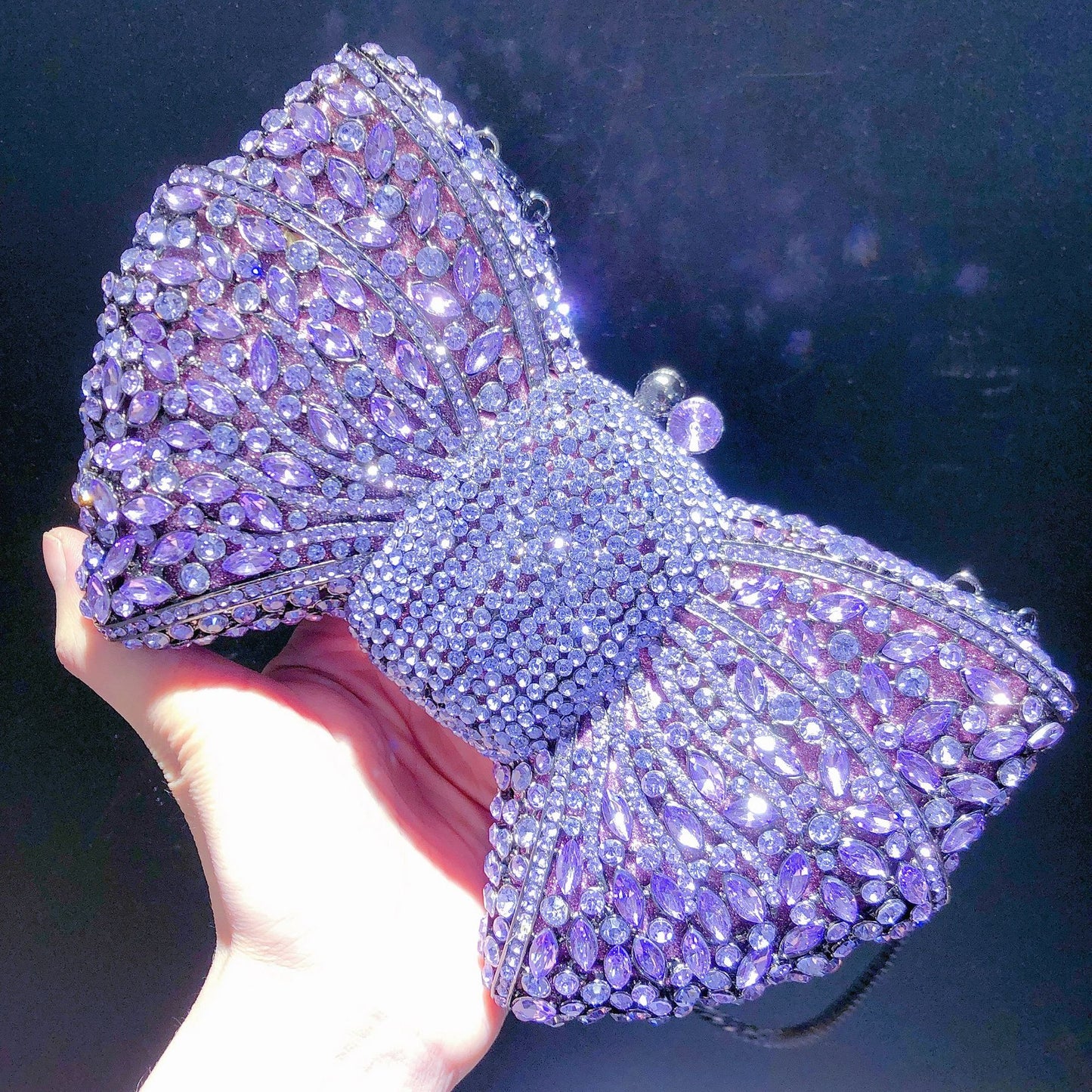 Bow Rhinestone Clutch