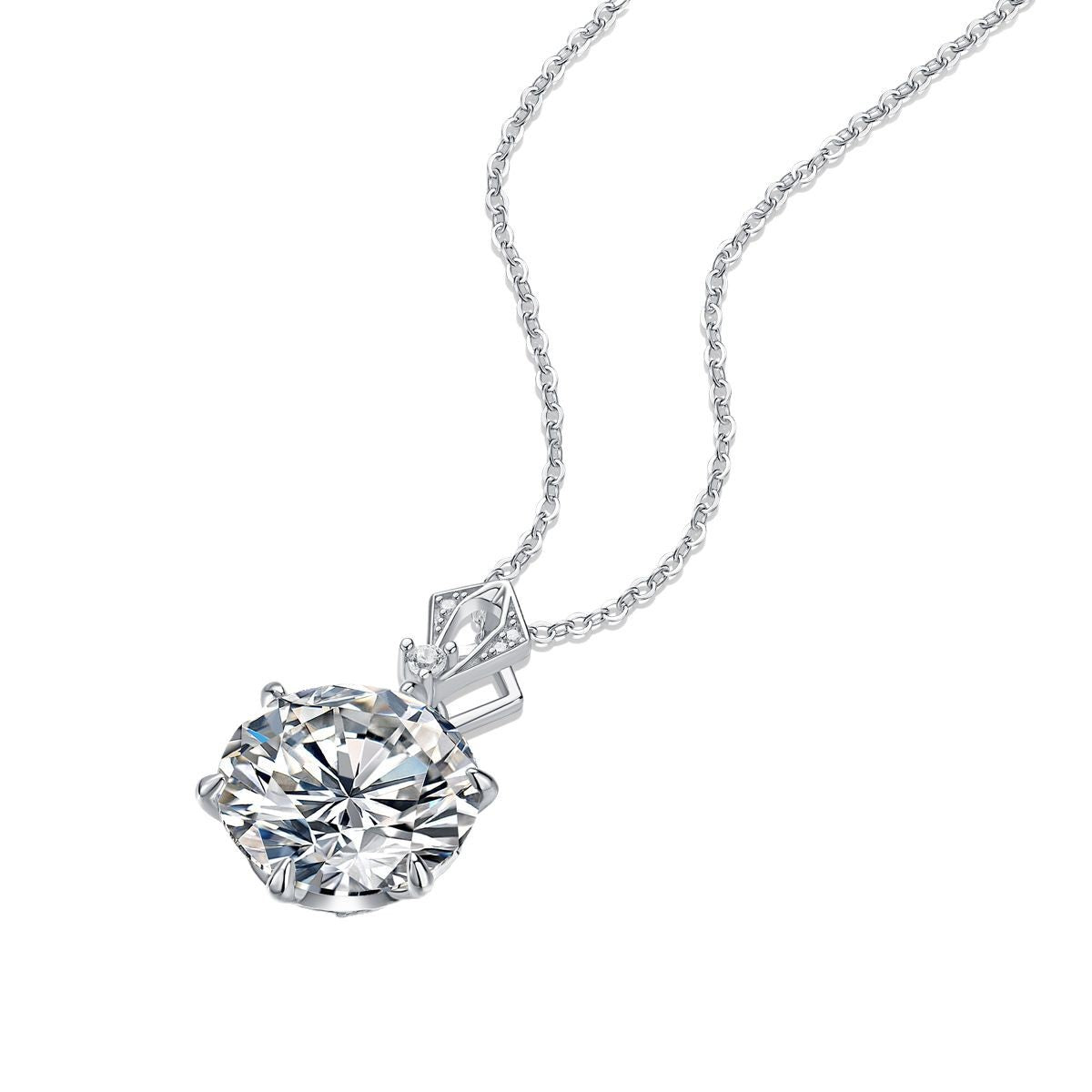 Inlaid Moissanite Plain Heart Clavicle Necklace