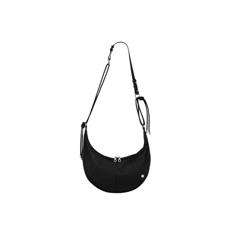 Leather Crescent-shaped Shoulder Bag