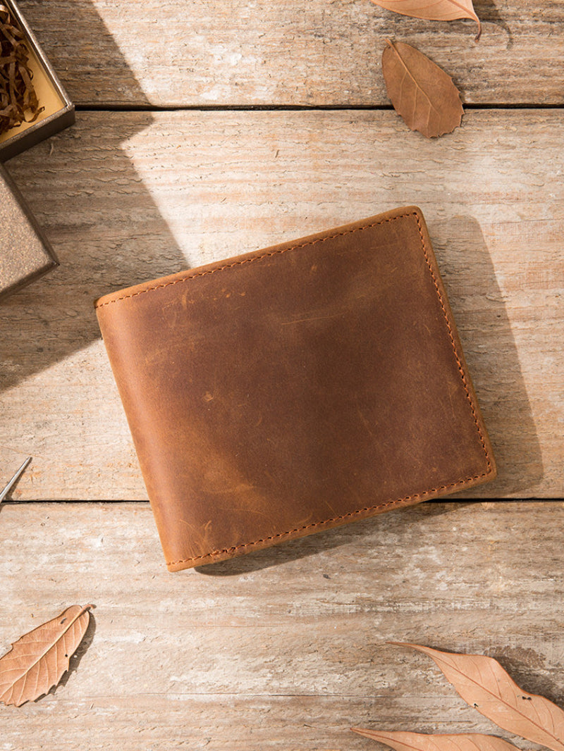 Handmade  Billfold Wallet Made From Premium Full-grain Calf leather