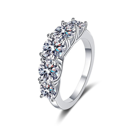 Moissanite Pure Silver Ring