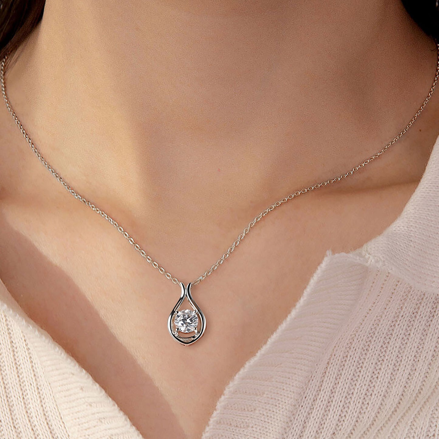 Minimalist Versatile And Sophisticated Waterdrop Moissanite Pendant