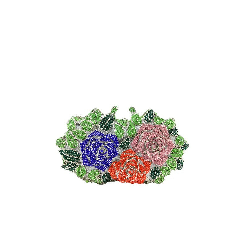 Flower Rhinestone Clutch