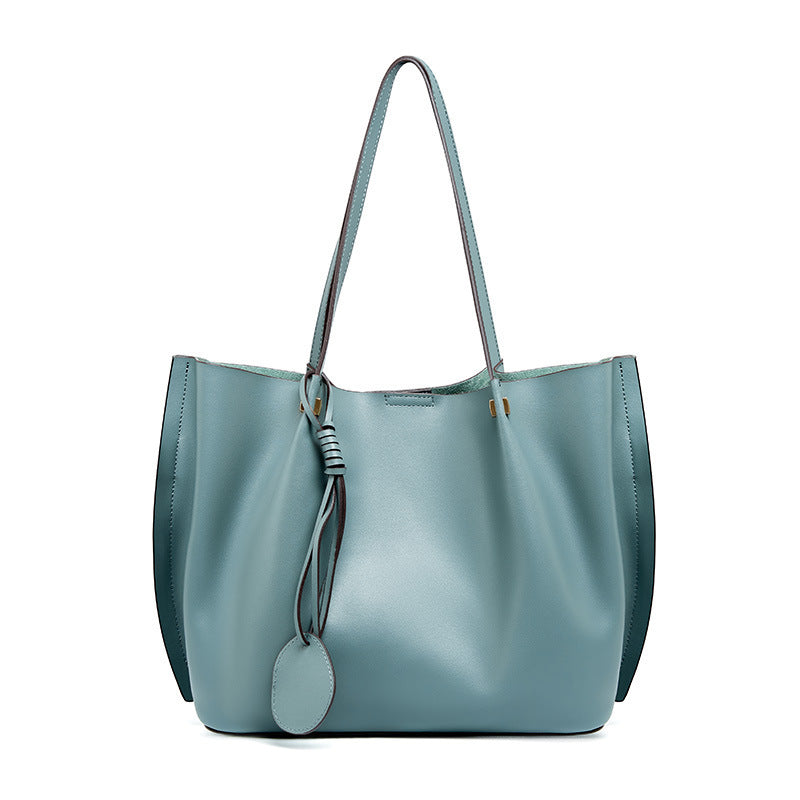 Tote Shoulder Bag in Calf Leather