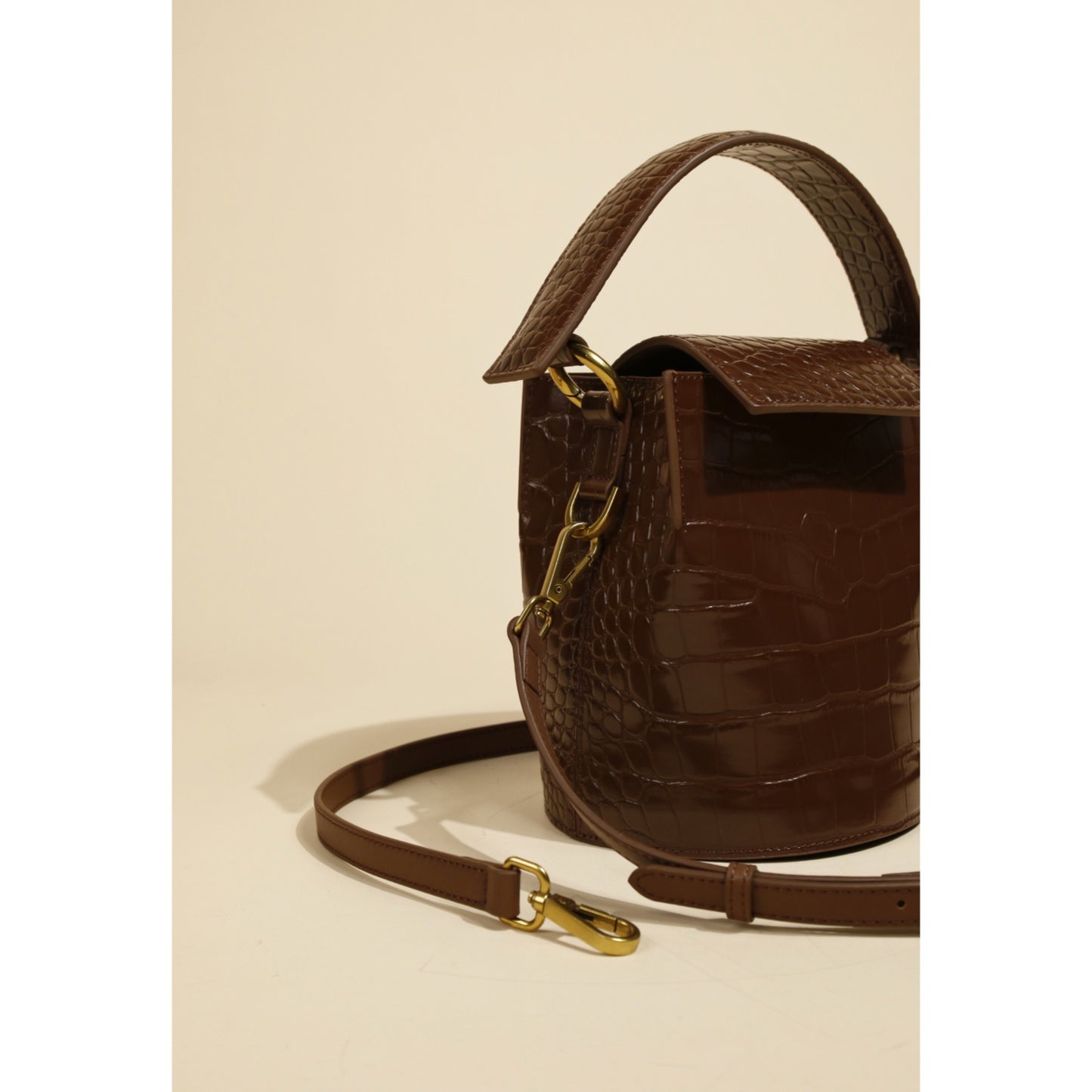 Crocodile embossed Calf Leather  Bag