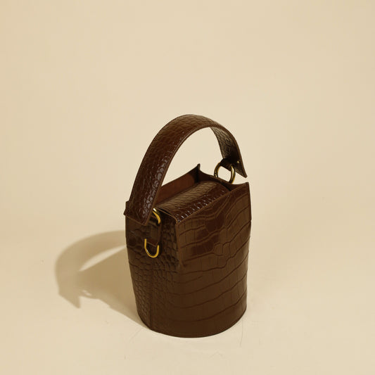 Crocodile embossed Calf Leather  Bag