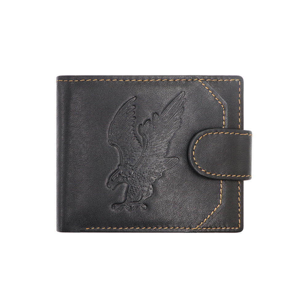 Eagle Embossed High-end First Layer Calf leather Wallet
