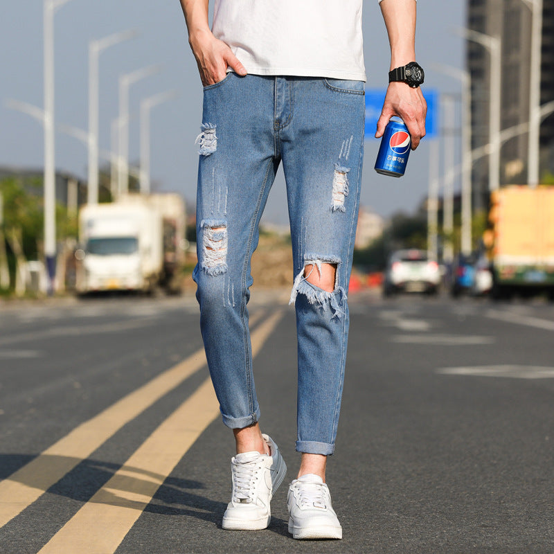 Men's Ripped Slim-fit Jeans