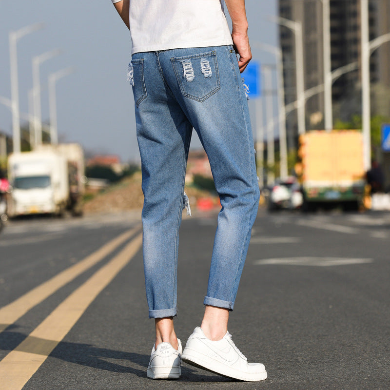 Men's Ripped Slim-fit Jeans