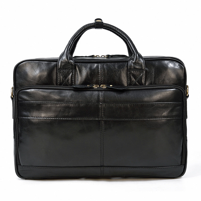 Calf leather Men's Shoulder Bag Laptop Bag
