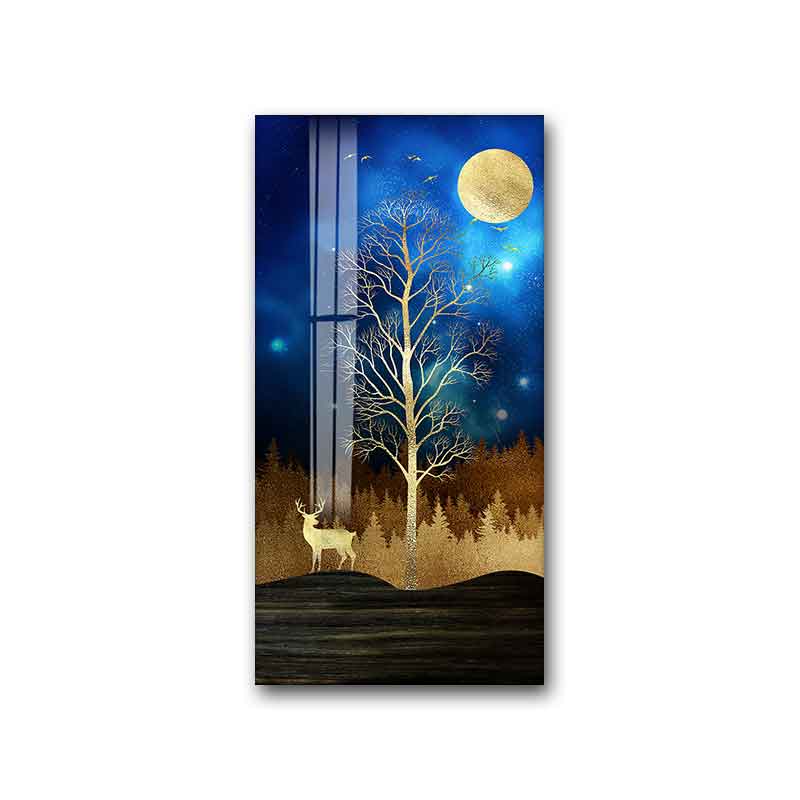 Entrance Metal Living Room Style Luxury Crystal Porcelain Painting