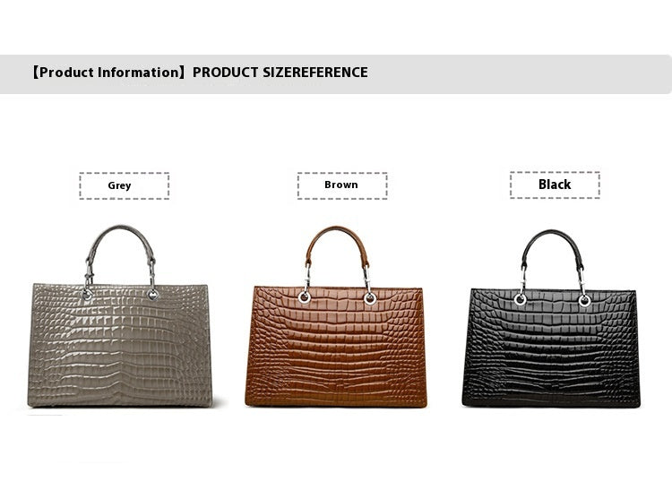 Crocodile embossed large Tote bag in Calf Leather