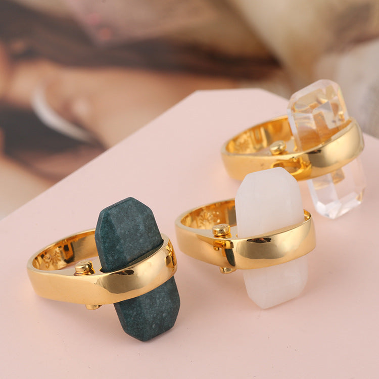 Rectangular natural stone Ring