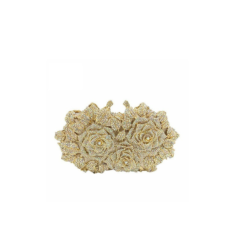 Flower Rhinestone Clutch