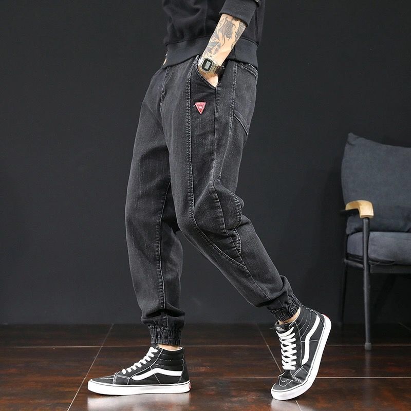 Jogger Jeans Men's Loose Cargo Harlan Cropped Leisure