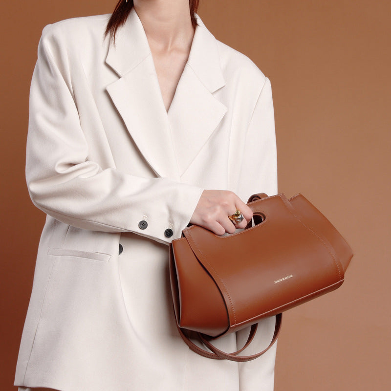 Calf Leather Versatile  Shoulder Bag