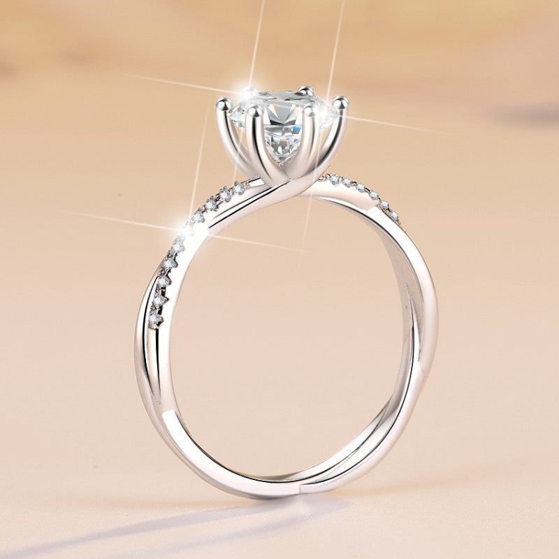 Moissanite Sterling Silver Ring