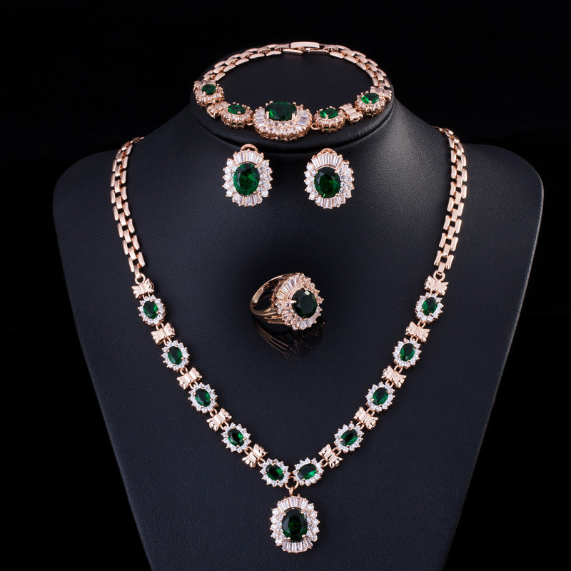 Retro Zircon Necklace Set