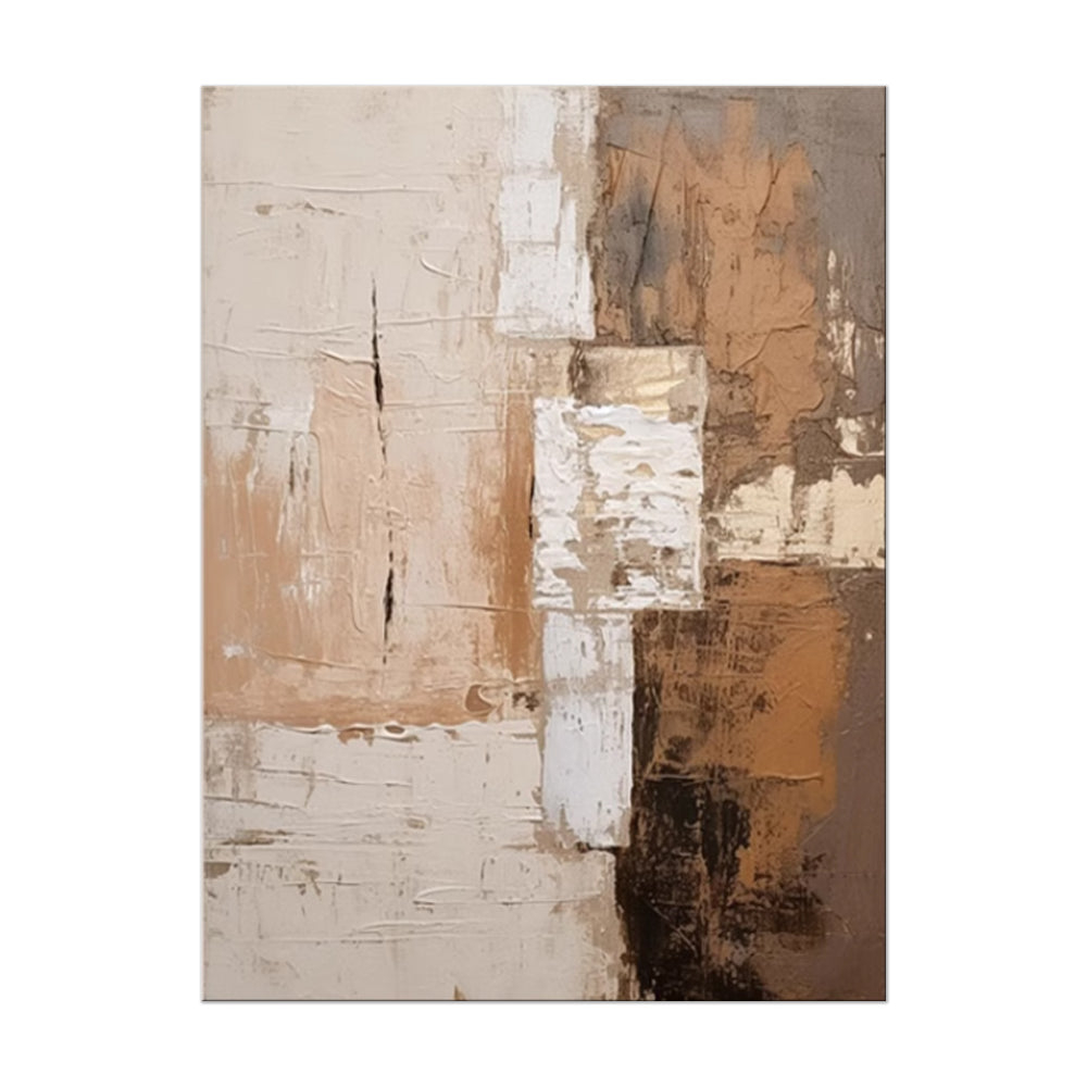 Large Abstract Handmade Painting Brown Textured Wall Art t Wabi-sabi Modern Home Living Room Decor