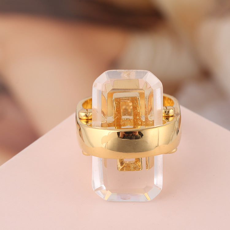 Rectangular natural stone Ring