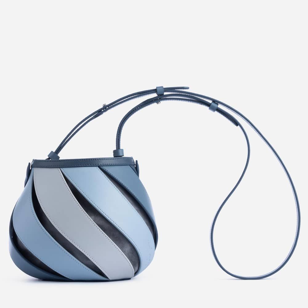 Cylindrical Contrast Color Portable Messenger Quilted Bucket Bag