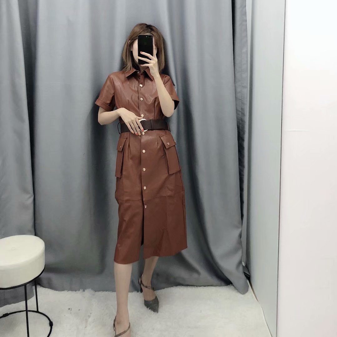 Women  faux leather dress
