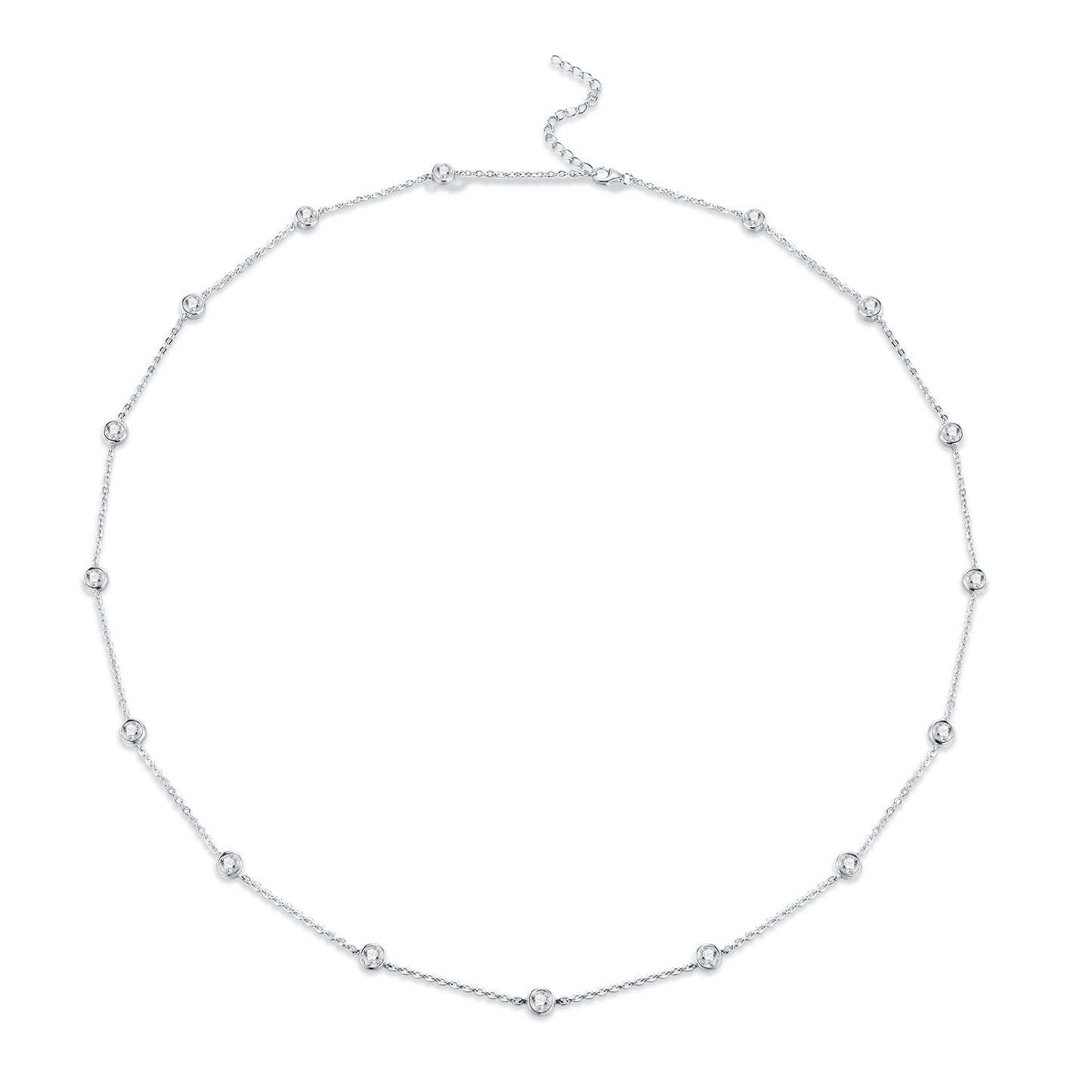 Silver Moissanite Minimalist Design Light-luxury Tassel Clavicle Necklace