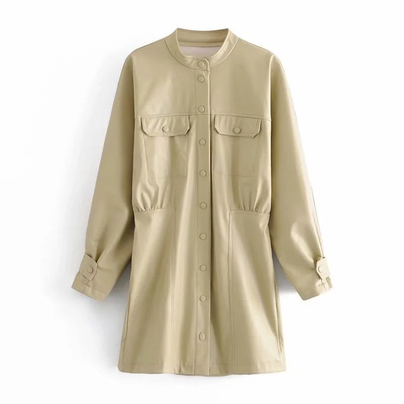 Faux leather dress