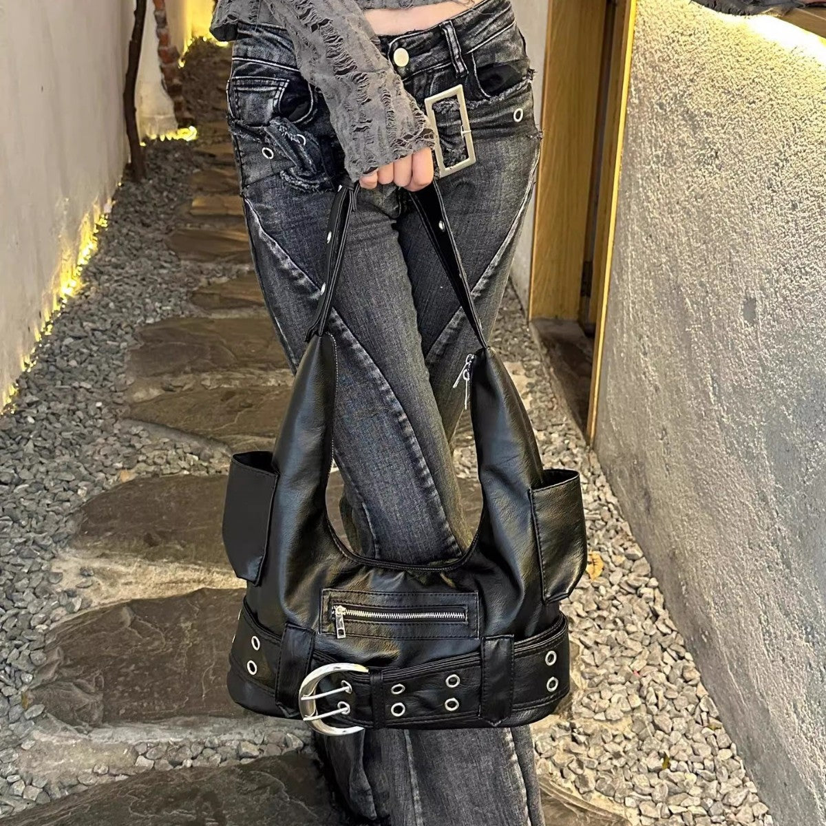 American-style vintage Leather Shoulder bag