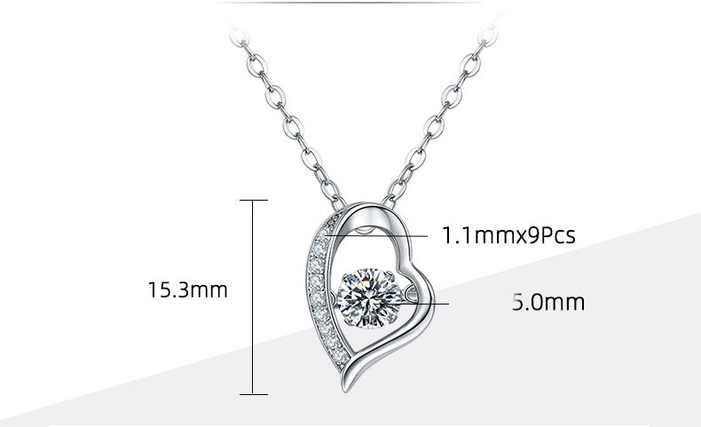 Heart Shaped  0.5 Carat Moissanite Necklace