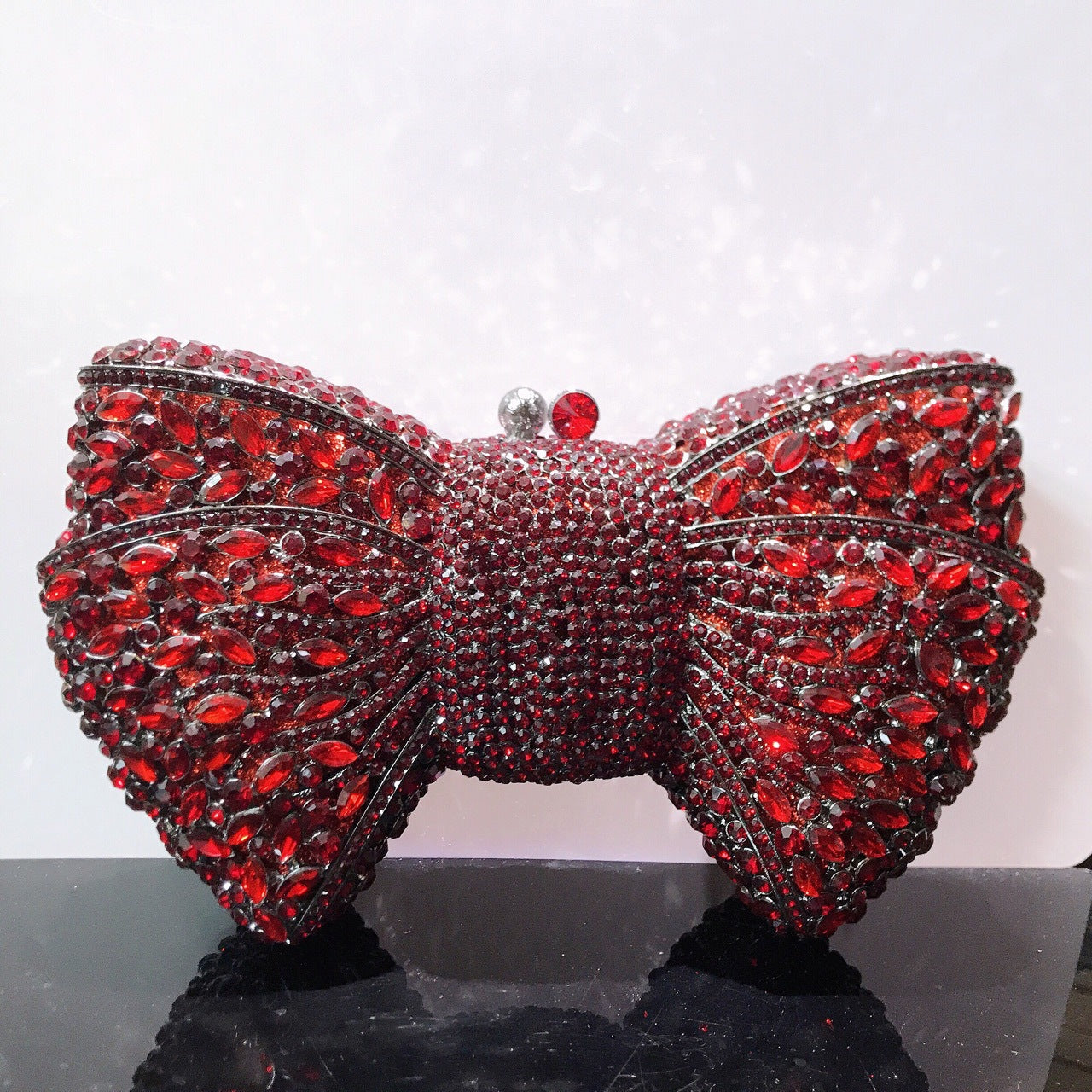 Bow Rhinestone Clutch