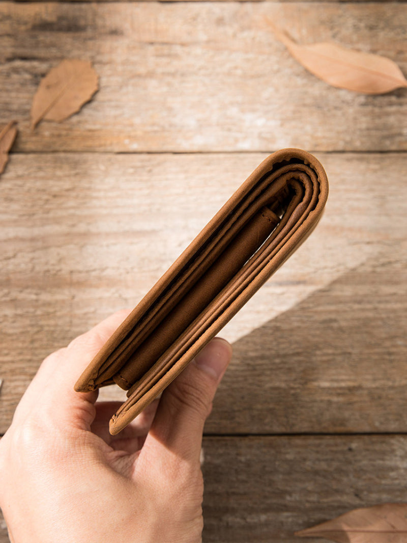 Handmade  Billfold Wallet Made From Premium Full-grain Calf leather