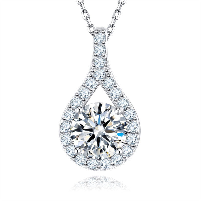 S925 Sterling Silver Moissanite Waterdrop Necklace