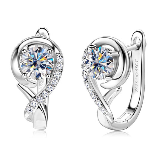 Women's Fashion Sterling Silver Moissanite Earrings