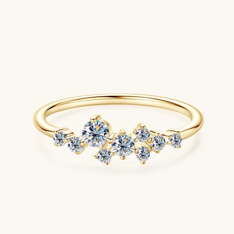 Moissanite Ring Women's Starry Sterling Silver