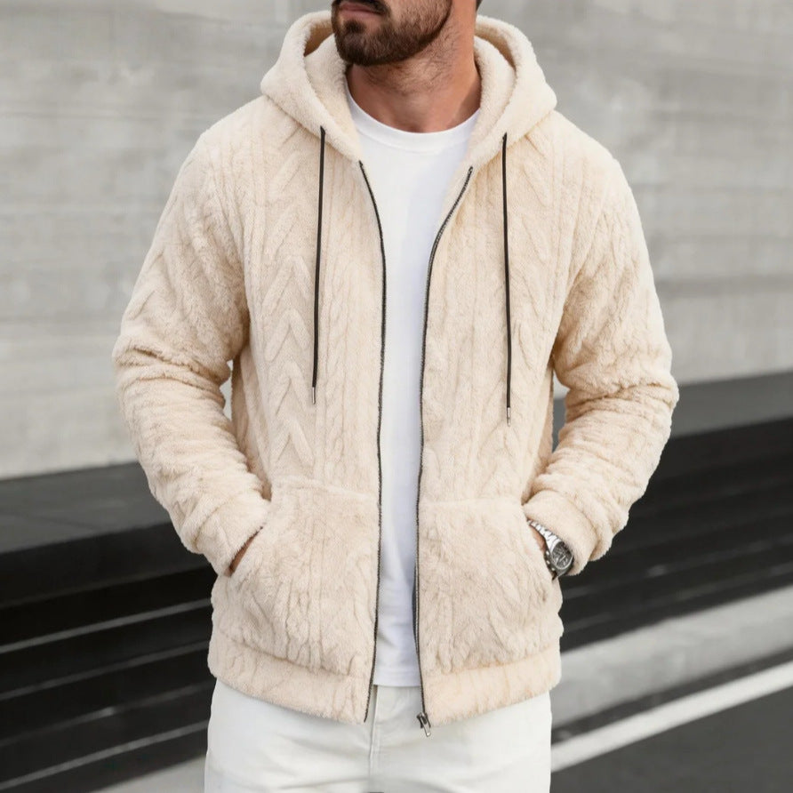 Men's Casual Hooded Sweatshirt  Loose-fitting Knitwear