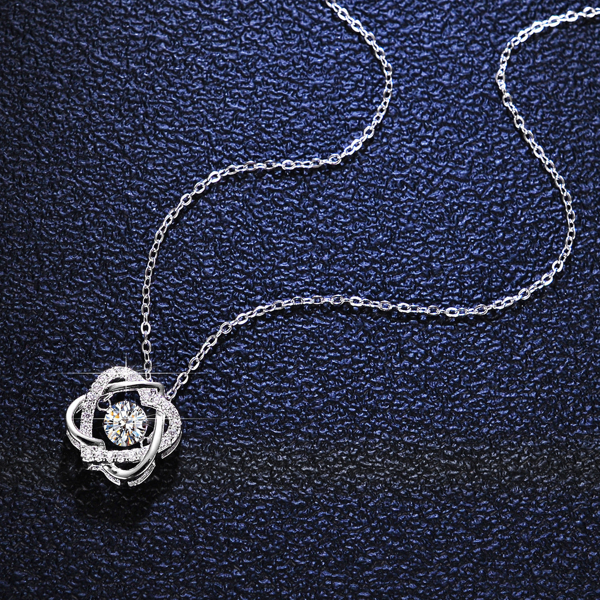 S925 Sterling Silver Pendant Moissanite  Necklace