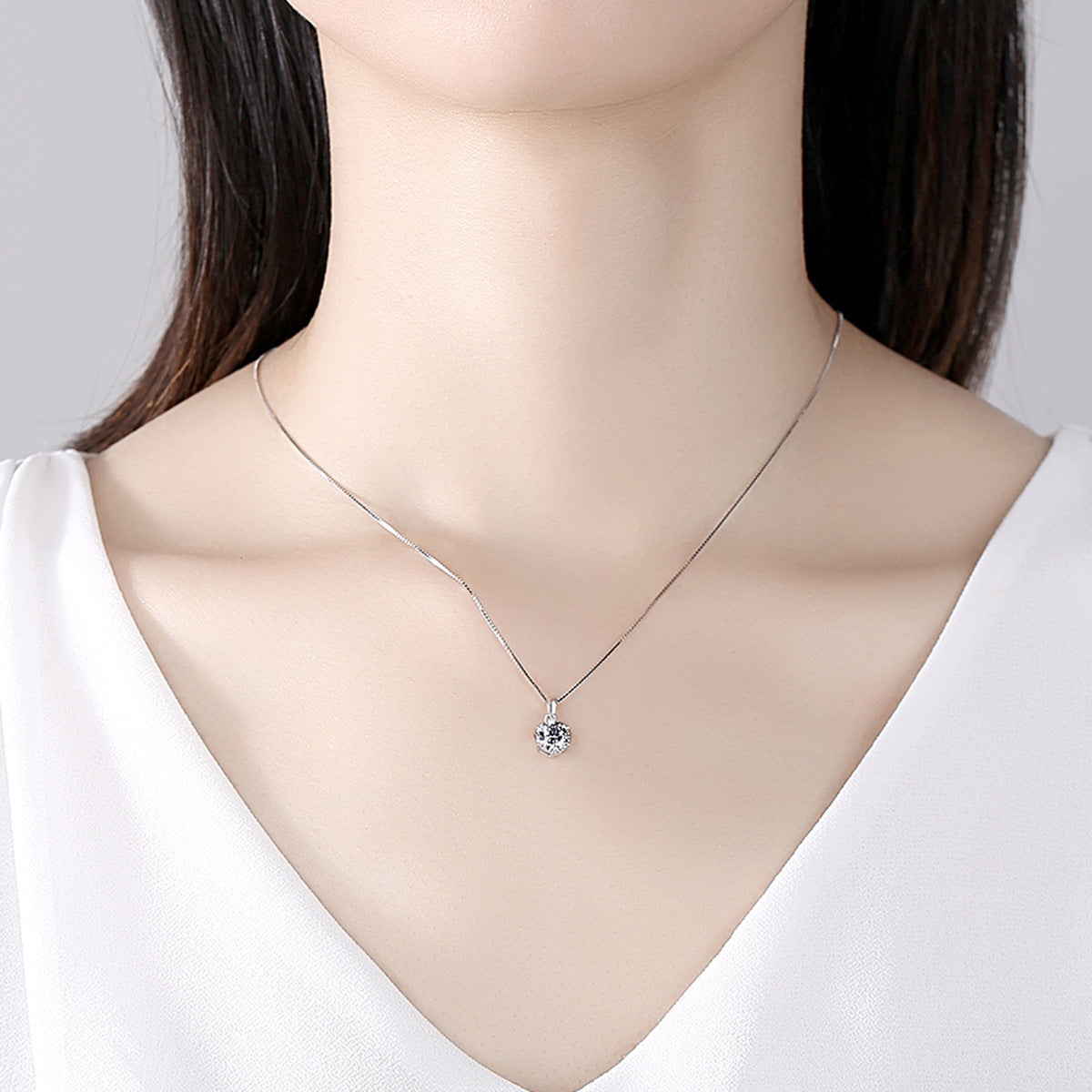 Six Prong Moissanite Pendant Necklace