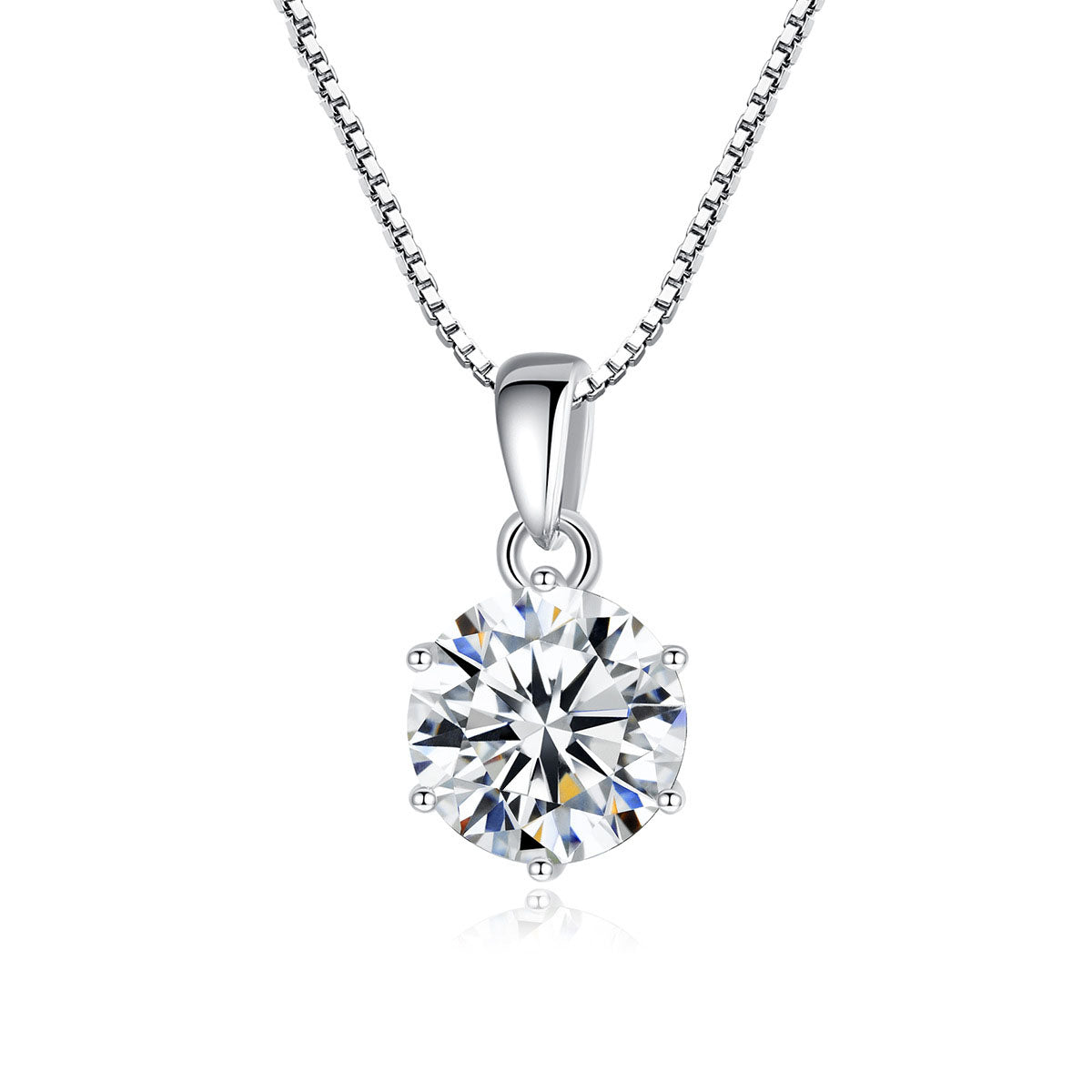 Six Prong Moissanite Pendant Necklace