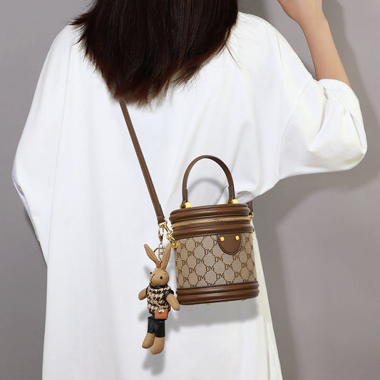 Cylinder Crossbody Bucket Bag