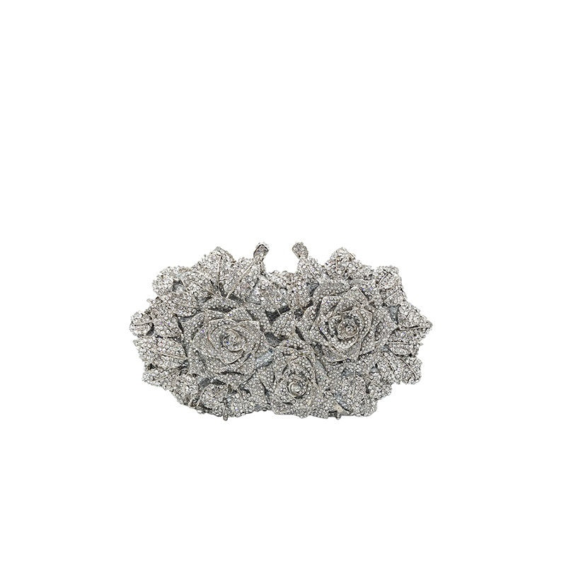 Flower Rhinestone Clutch