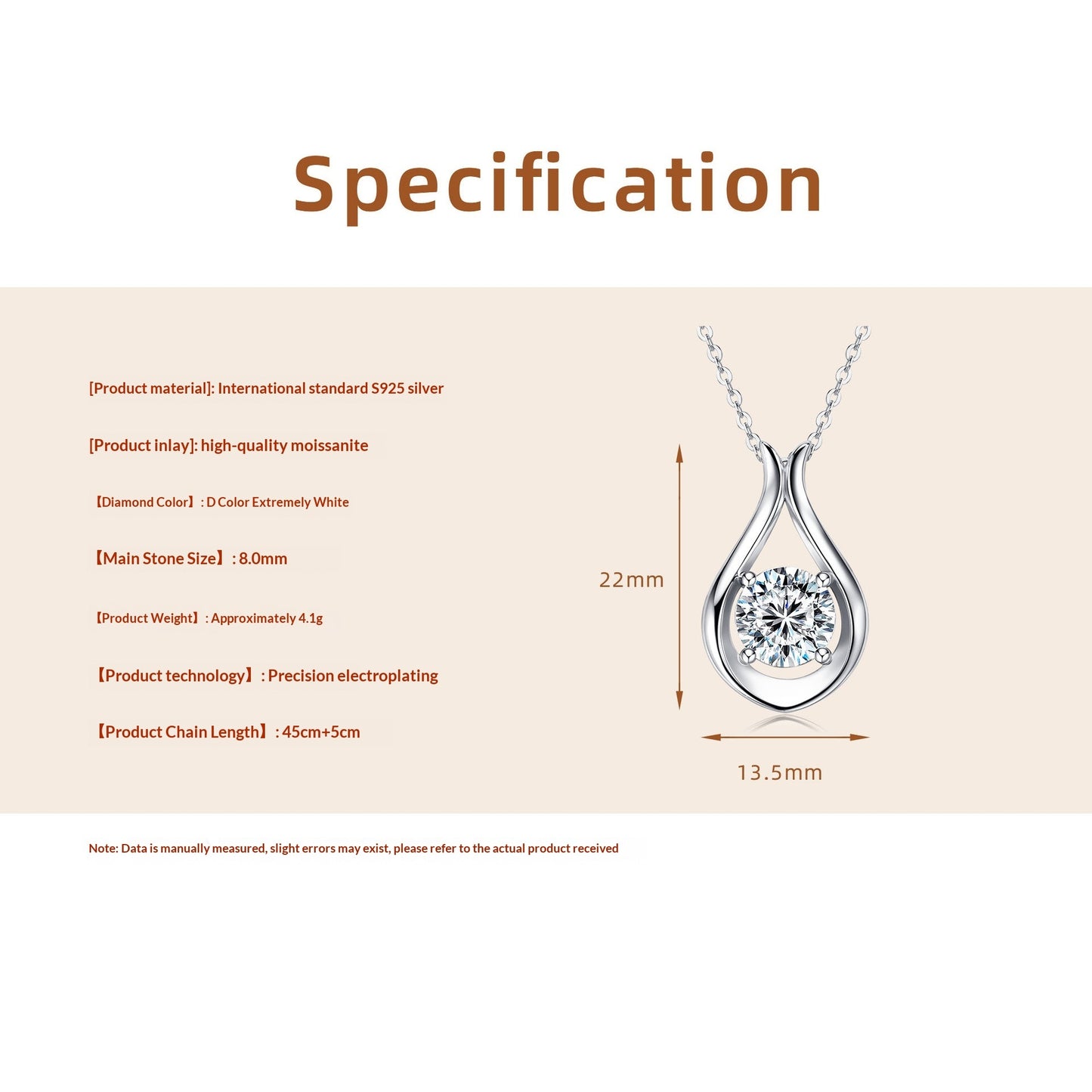 Minimalist Versatile And Sophisticated Waterdrop Moissanite Pendant