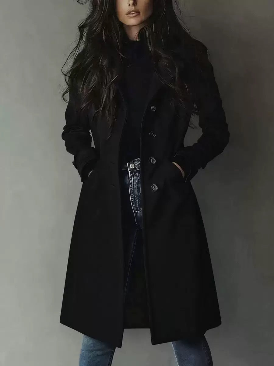 Womens Western Style Long Trench Coat in Suede