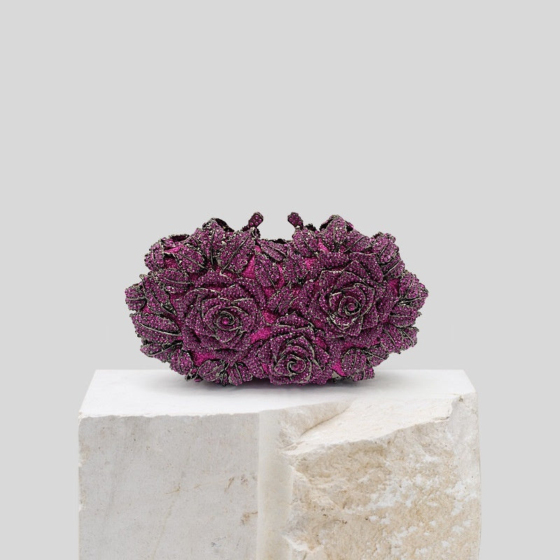 Flower Rhinestone Clutch