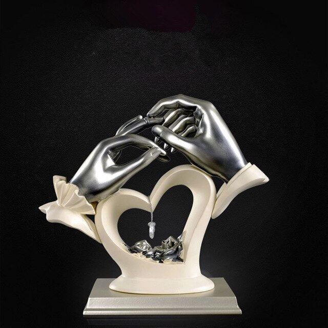 Hand Heart-shaped Crystal Figurines Home Decor