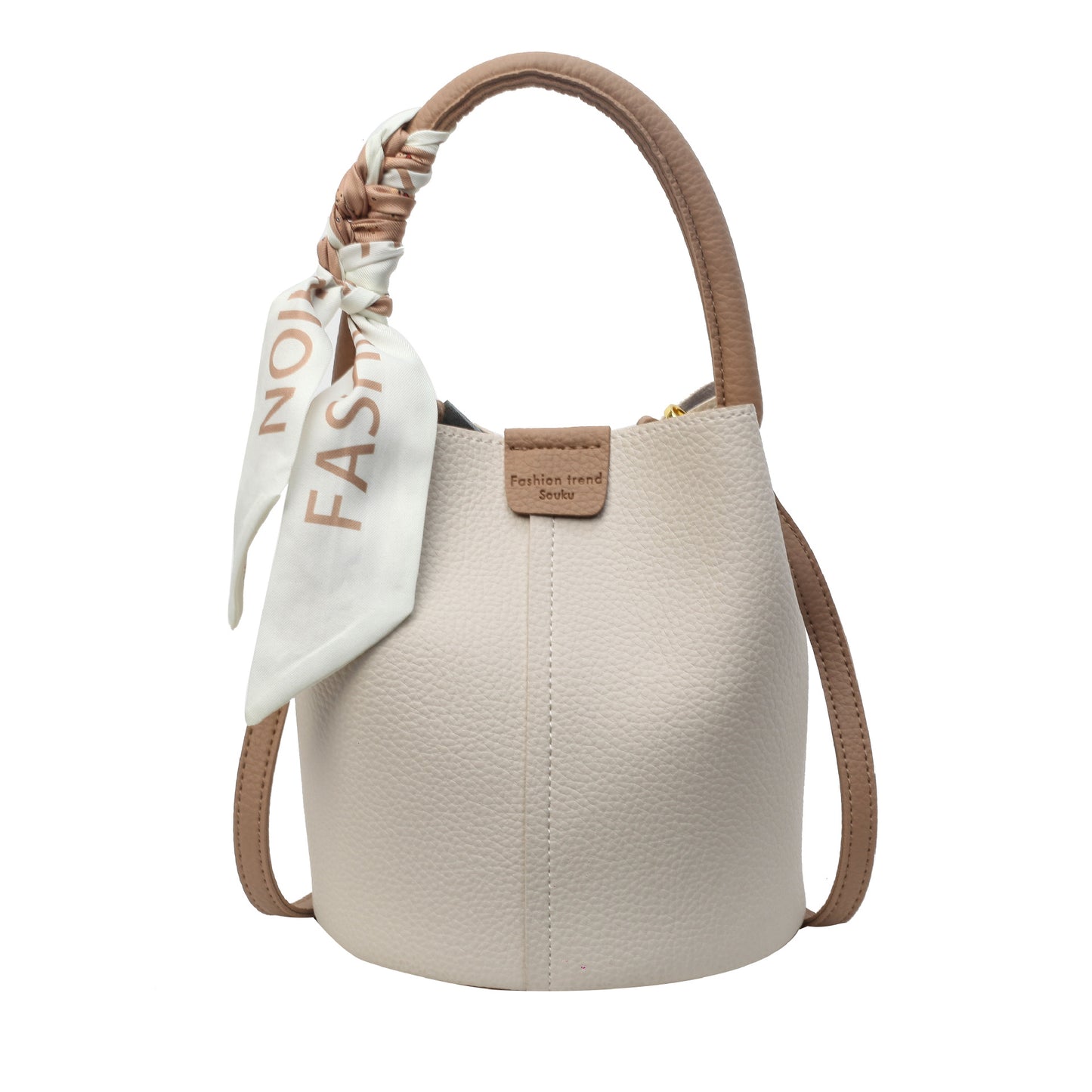 Versatile Silk Scarf Tote Bucket Bag