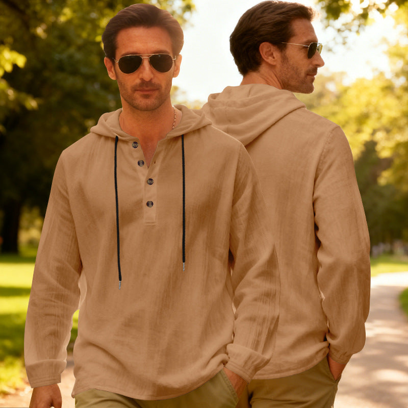 Breathable Hooded Long-Sleeve Shirt