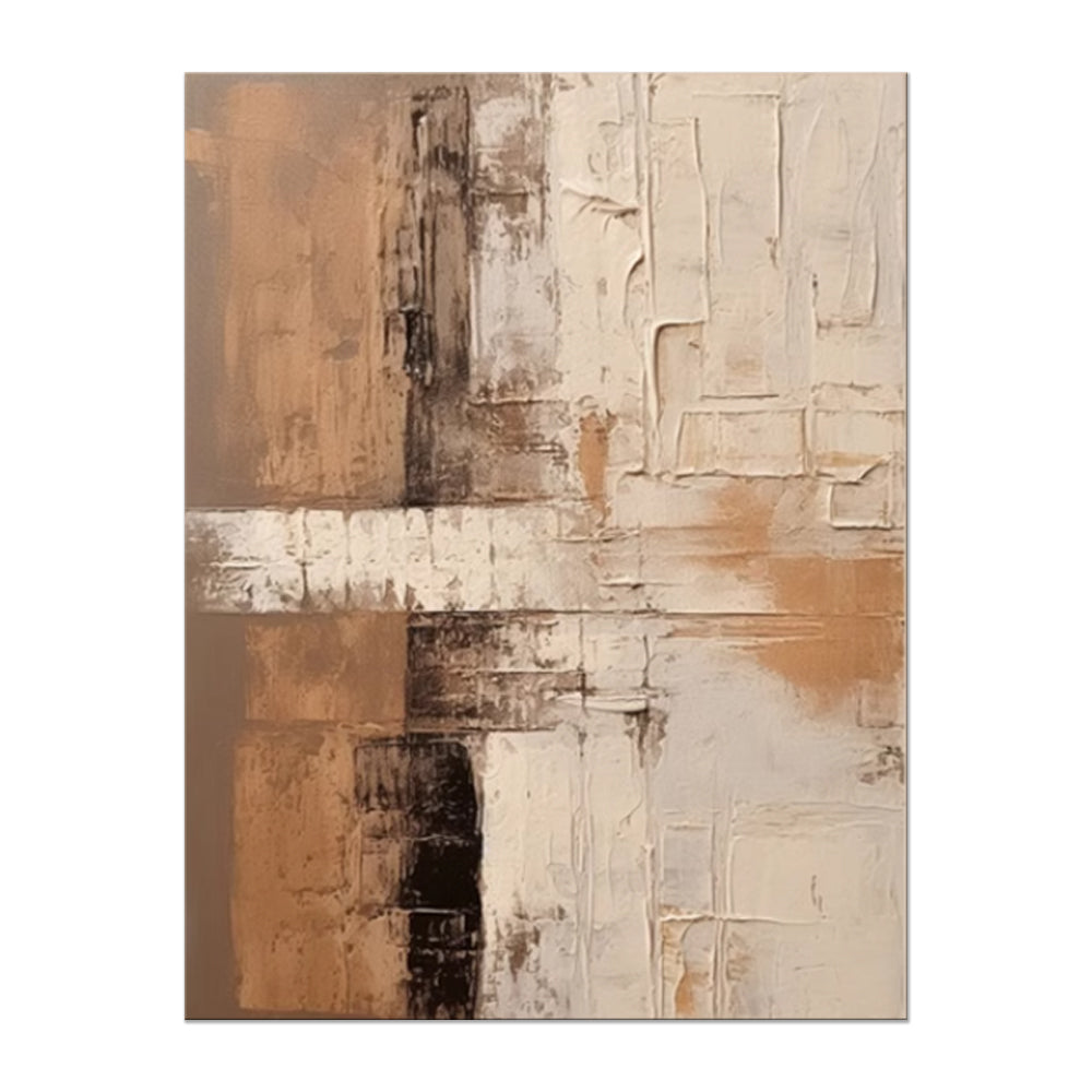Large Abstract Handmade Painting Brown Textured Wall Art t Wabi-sabi Modern Home Living Room Decor